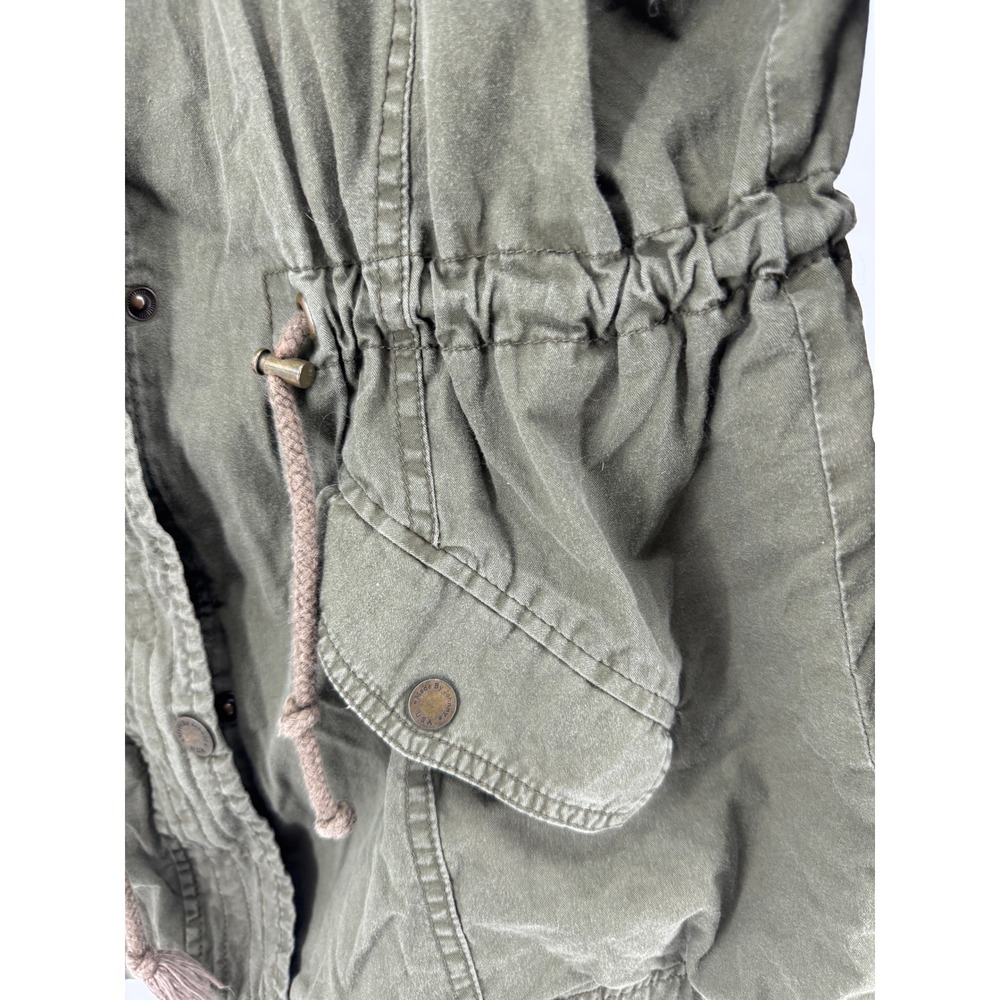 Made by Johnny Womens Olive Green Utility Jacket Hoodie Drawstring Waist Size XL - Picture 5 of 16